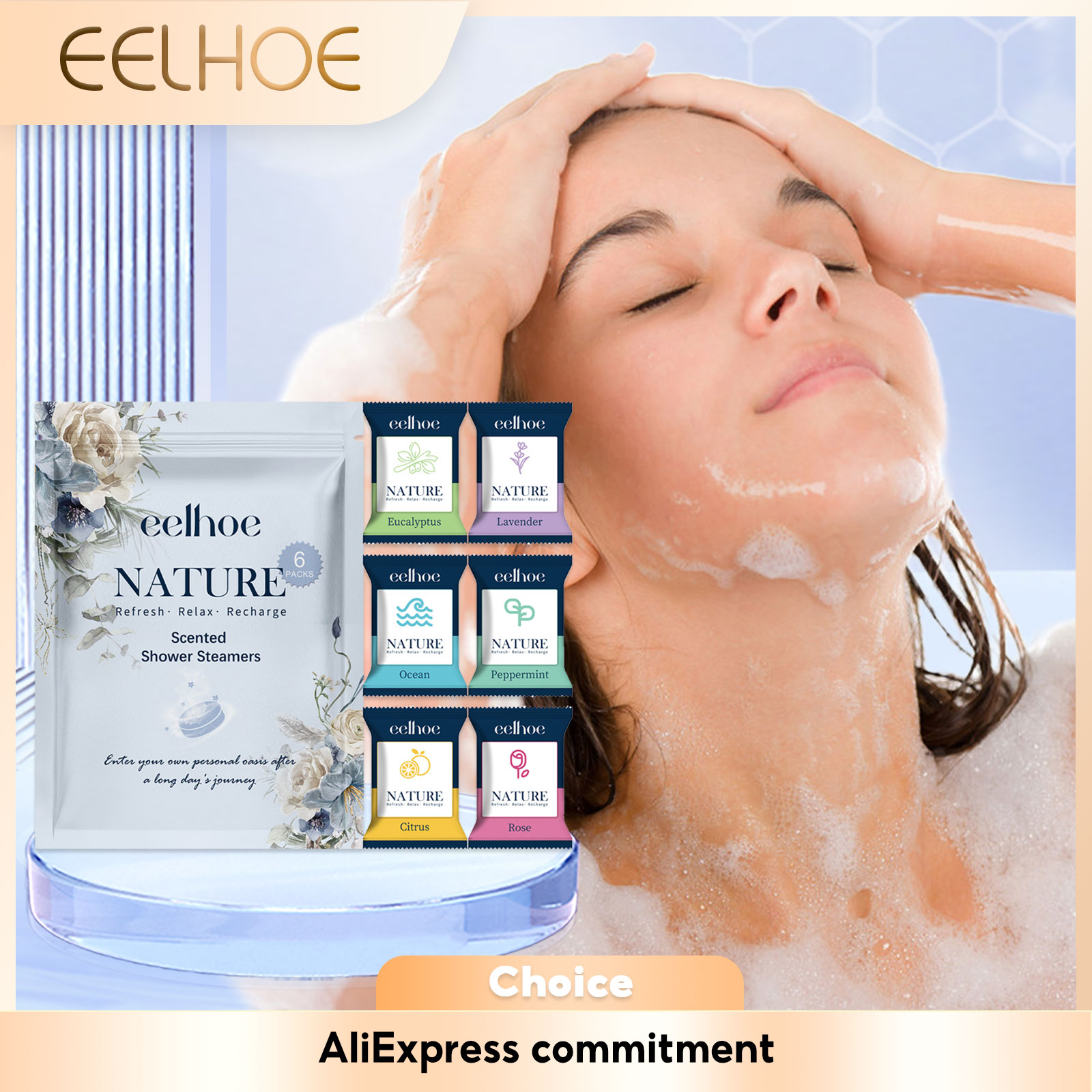 Shower Steamer Tablet - 아로마테라피 샤워 스티머 수면 보조제, 긴장