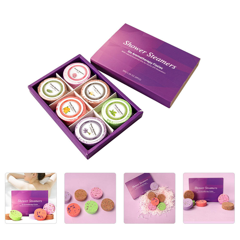 Shower Steamer Tablet - 6개입 아로마 목욕정 프리미엄 천연 에센셜