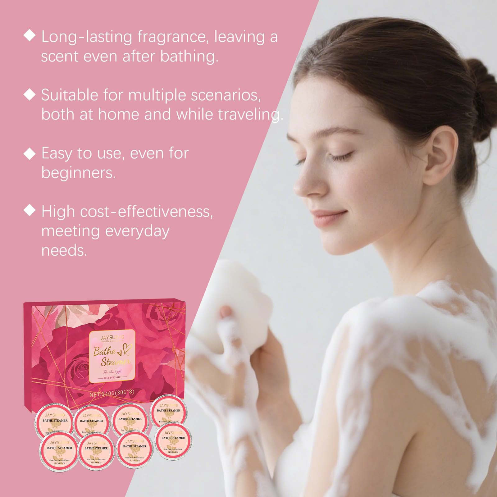 제이수잉 로즈 샤워 타블렛 피부 청결 피로 완화 로맨틱 - Shower Steamer Tablet 리뷰 및 가격